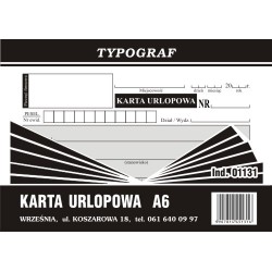 Druk Karta Urlopowa A6 (01131)