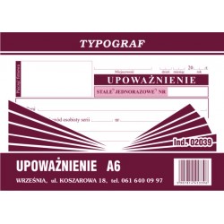 Druk Upoważnienie A6 (02039)