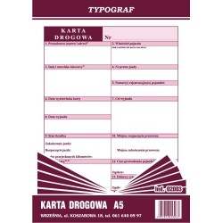 Druk Karta Drogowa A5 (02003)